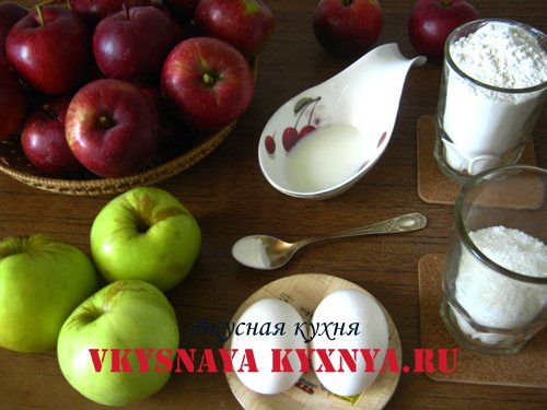 Пирог из яблок антоновки (шарлотка)