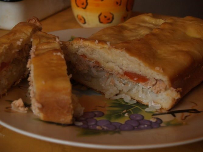 Пирог с рыбой в духовке