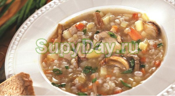 Суп постный с перловкой и грибами